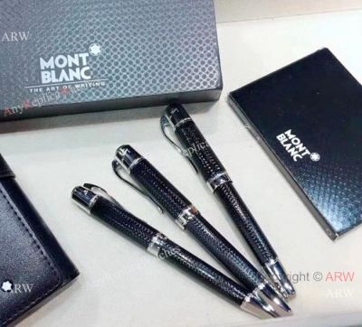 Retail Black Montblanc Jules Verne Rollerball & Fountain & Ballpoint Pen